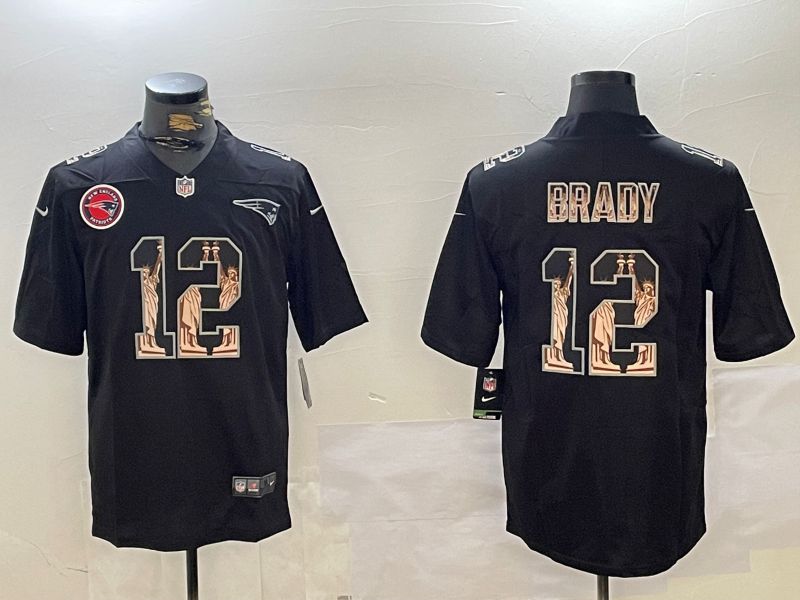 Men New England Patriots #12 Brady Black 2024 Nike Vapor Limited NFL Jersey style 2->new england patriots->NFL Jersey